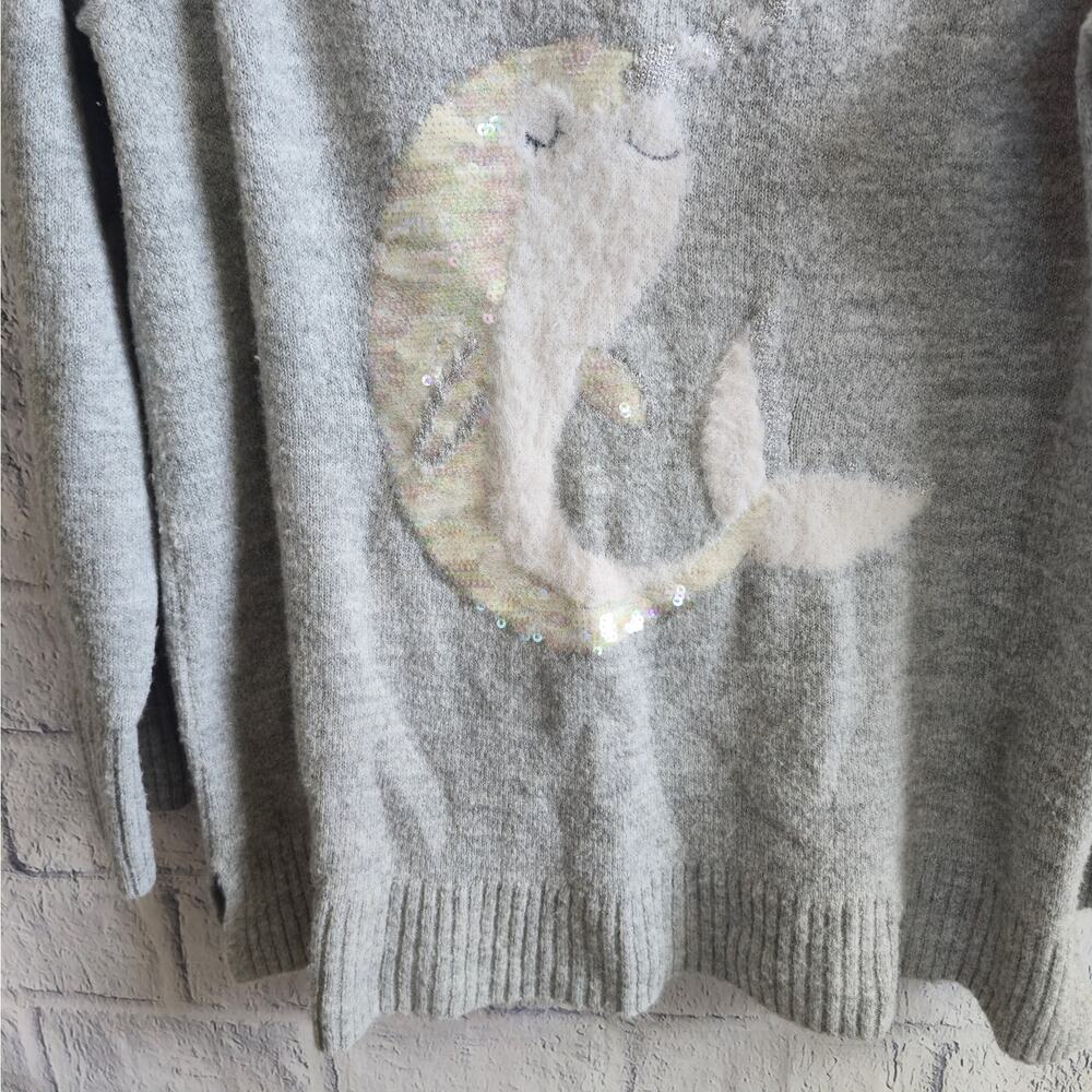 Lauren Conrad Gray Crewneck Mermaidcore Sweater - Picture 6 of 13